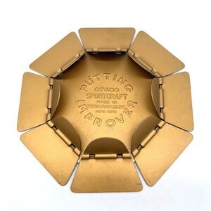 Vintage Sportcraft Putting Improver 07400 Gold Metal Golf Practice Cup Hong Kong